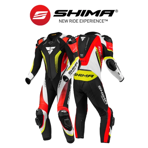  SHIMA APEX RS Combinaison de moto hommes - Cuir 1 pièce ventilé  avec glissières pour les épaules et les genoux, protections CE pour le dos,  les épaules et coudes, coutures