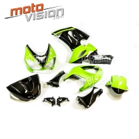 Kit de carénage en abs peint vert/noir pour kawasaki zx6r 636 05-06