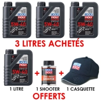 Lot huile liqui moly 100% synthèse 5 w-40 race 3 litres + 1 litre offert