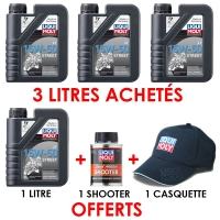 Lot liqui moly semi synthèse 15w50 street 3 litres + 1 litre offert 