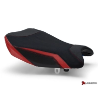 Couvre selle team suzuki pilote luimoto suzuki gsxr 1000 (17-18 ) rouge et coutures rouges