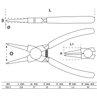 Pince pour circlips bgs| pour circlips intérieurs | 150 mm