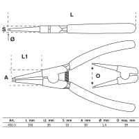 Pince pour circlips bgs| pour circlips extérieurs | 150 mm