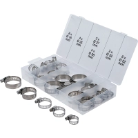 Assortiment de colliers de serrage bgs| inoxydable | ø 16 - 38 mm | 26 pièces