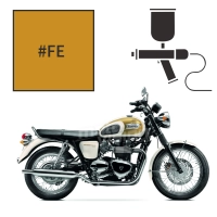 Peinture triumph scorched yellow bonneville t100 2005