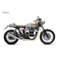 Echappement spark triumph bonneville t100 2014-2015 modèle 70's avec intermédiaire catalysé amovible