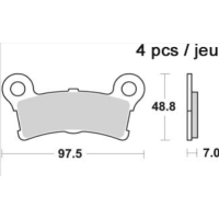 Jeu de plaquettes de frein arrières ap racing route métal fritté lmp504sr pour un étrier