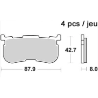 Jeu de plaquettes de frein arrières ap racing route métal fritté lmp523sr pour un étrier