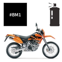 Peinture en spray  noir mat ktm  640 lc4 supermoto enduro adventure prestige 1999-2007