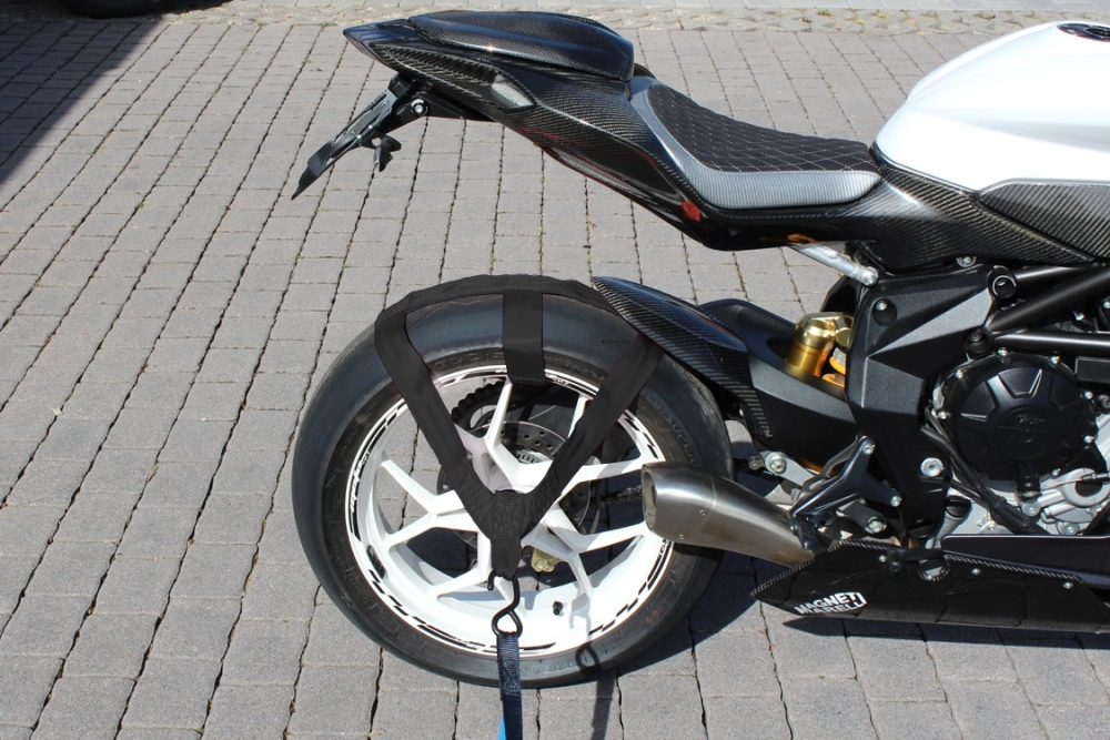 Motorrad Hinterrad Gurt Abspanngurt Zurrgurt Spanngurt Transport Qualität  ROT - mto3 - Motorradteile