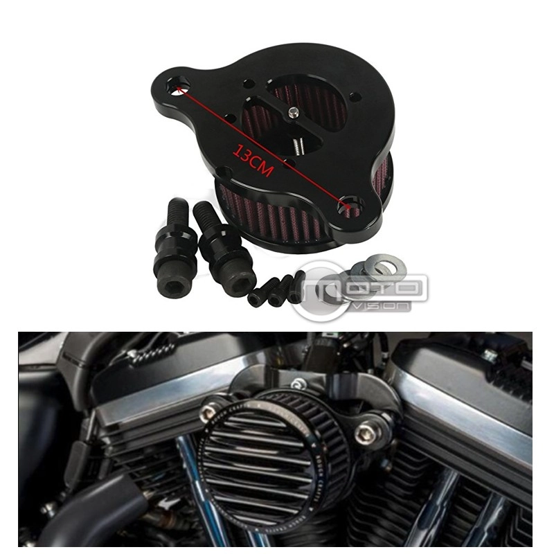 Black Spike Air Cleaner Intake Filter Kits For Harley 48 72