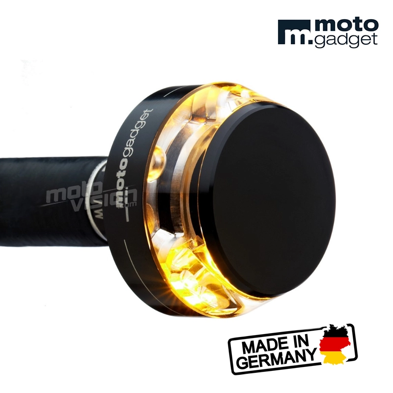 Clignotant droit M.Blaze Disc en embout de guidon Motogadget 22mm - Moto  Vision