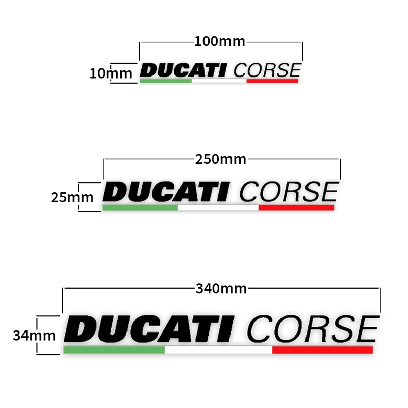 2 adesivi Ducati Corse - Colore Nero