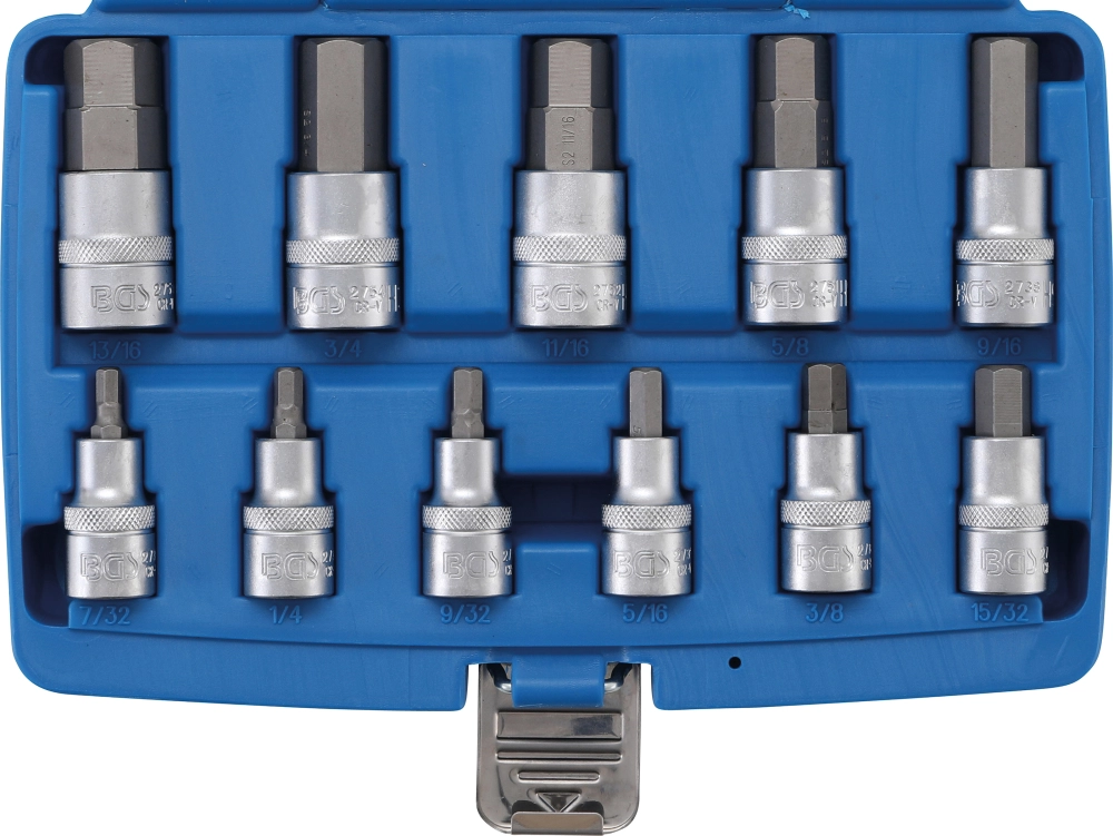 BGS technic Coffret de Douilles Gear Lock 6,3 mm (1/4) / 10 mm (3/8) /