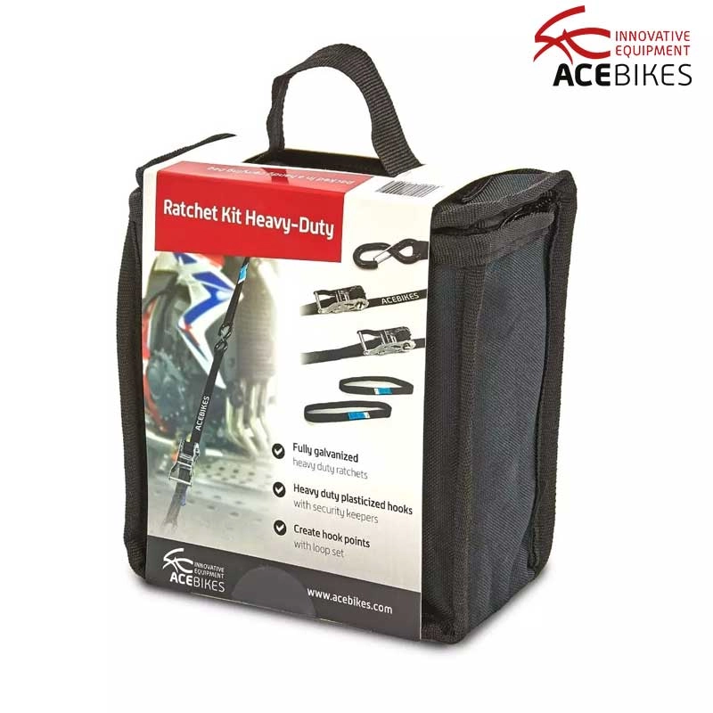 Set di cinghie con cricchetto Acebikes Deluxe Duo - nero